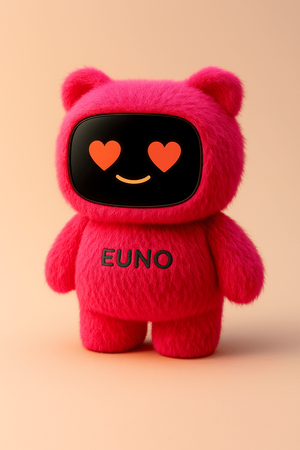 robot euno rouge au yeux en coeur